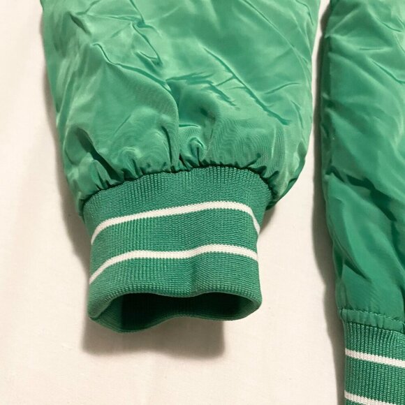 H&M Divided College Varsity Jacket Green White Sunset Valley Mustang Mens XS - Picture 9 of 16